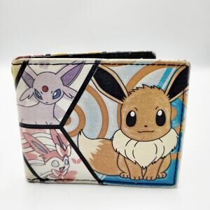 2016 Pokemon Eevee Evolutions Panel Faux Leather Bi-fold Wallet Espeon Sylveon